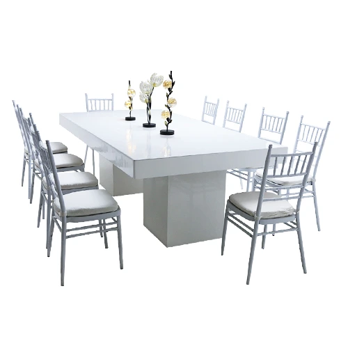 Melanie Rectangular Dining Table & White Chivari Chair