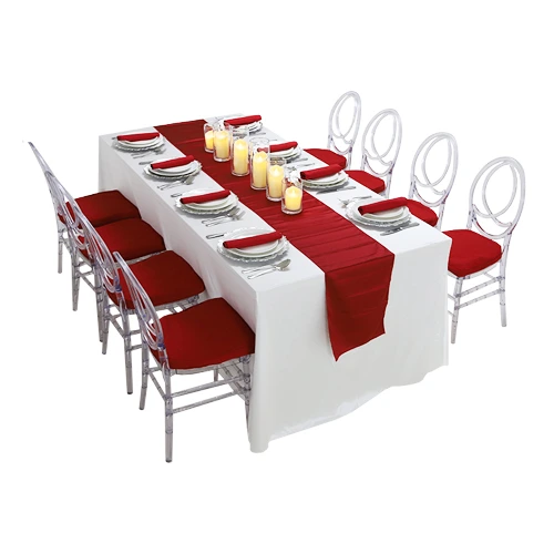 Carla Rectangular Dining Table White Cover & Dior acrylic Chair