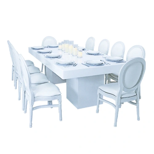 Melanie Rectangular Dining Table & White Dior Chair