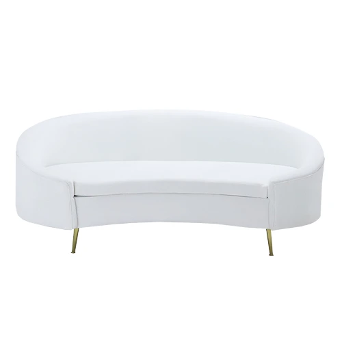 Lucia Bride Curve White Velvet Sofa