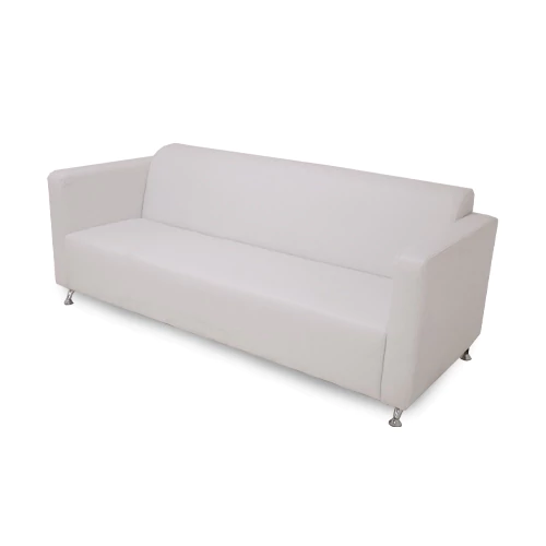 Valeria VIP Exhibition White Leather 3 Seater Arm Sofa