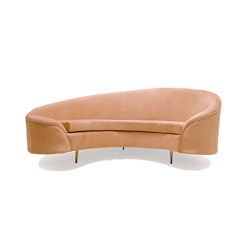 Alyazia Bride Beige Velvet Sofa, Special Edition