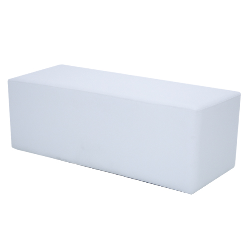 Valeria Rectangular White Leather 2 Seater Ottoman