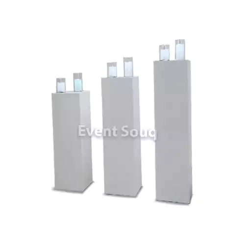 Valeria White Wooden Set of  3 Pedestals