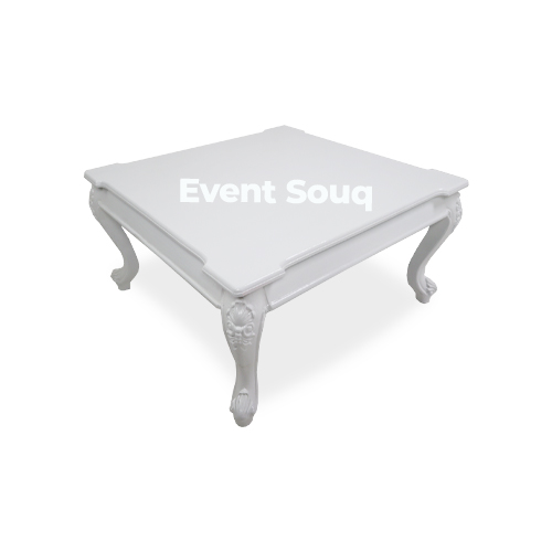 Azaria Wooden White Square Coffee Table 
