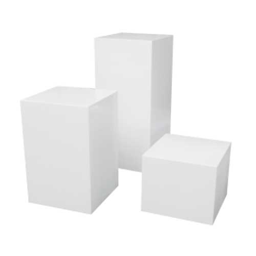 Melanie White Wooden Set of 3 Pedestals 