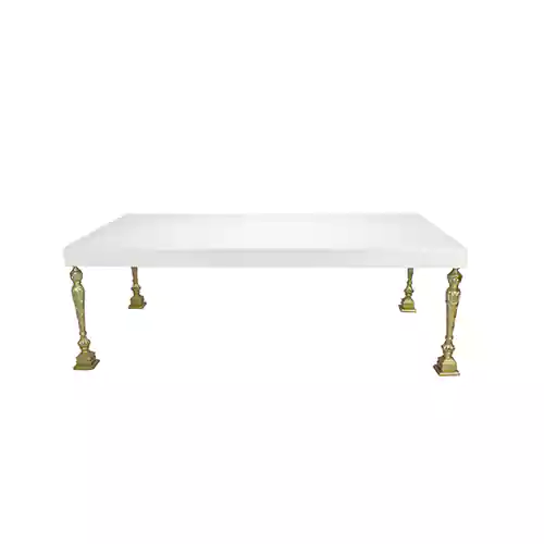 Avalon Rectangular White Wooden Dining Table with Golden Legs